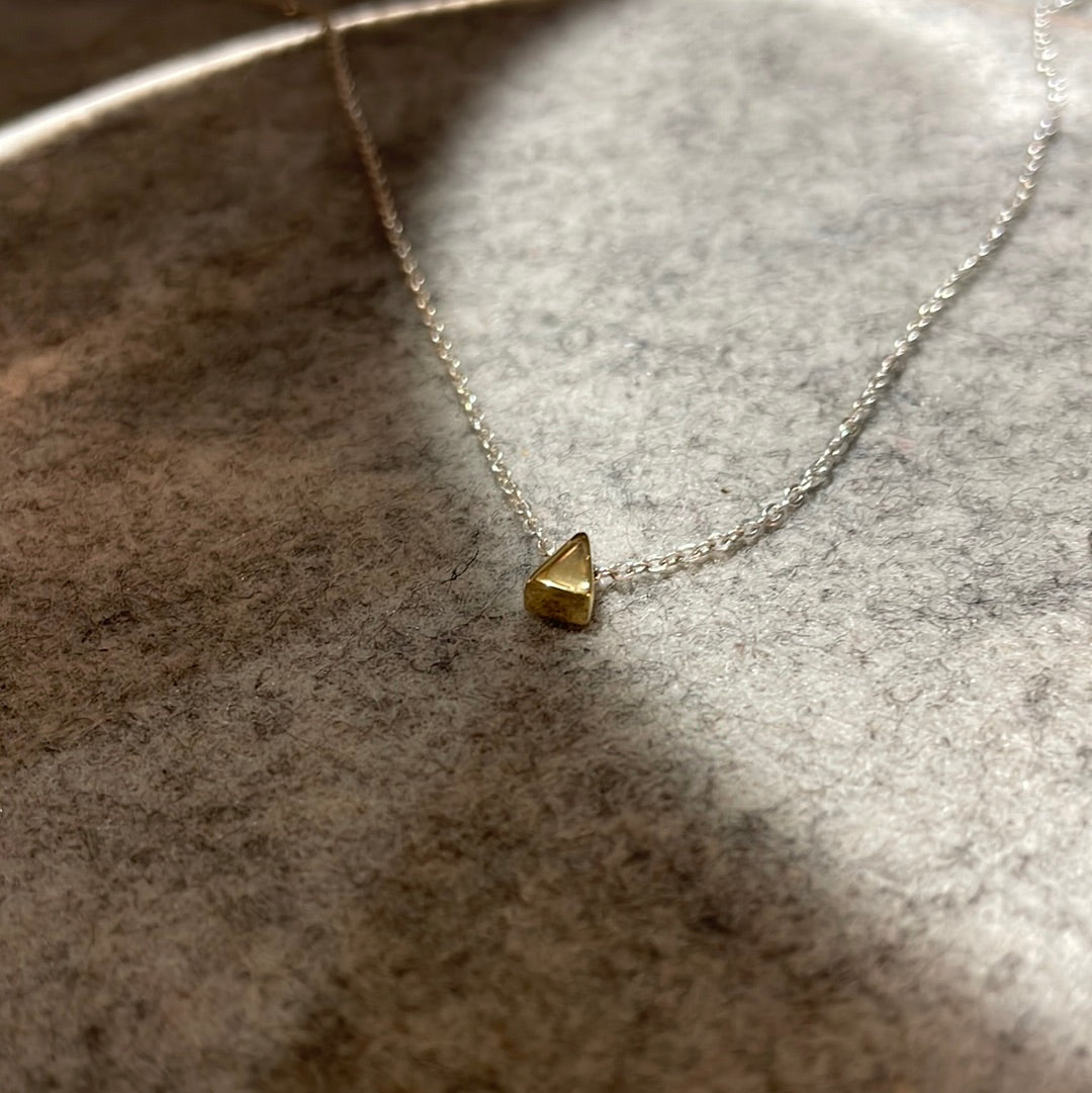 Piccoli Gold Plated Tiny Triangle Silver Ireland Pendant