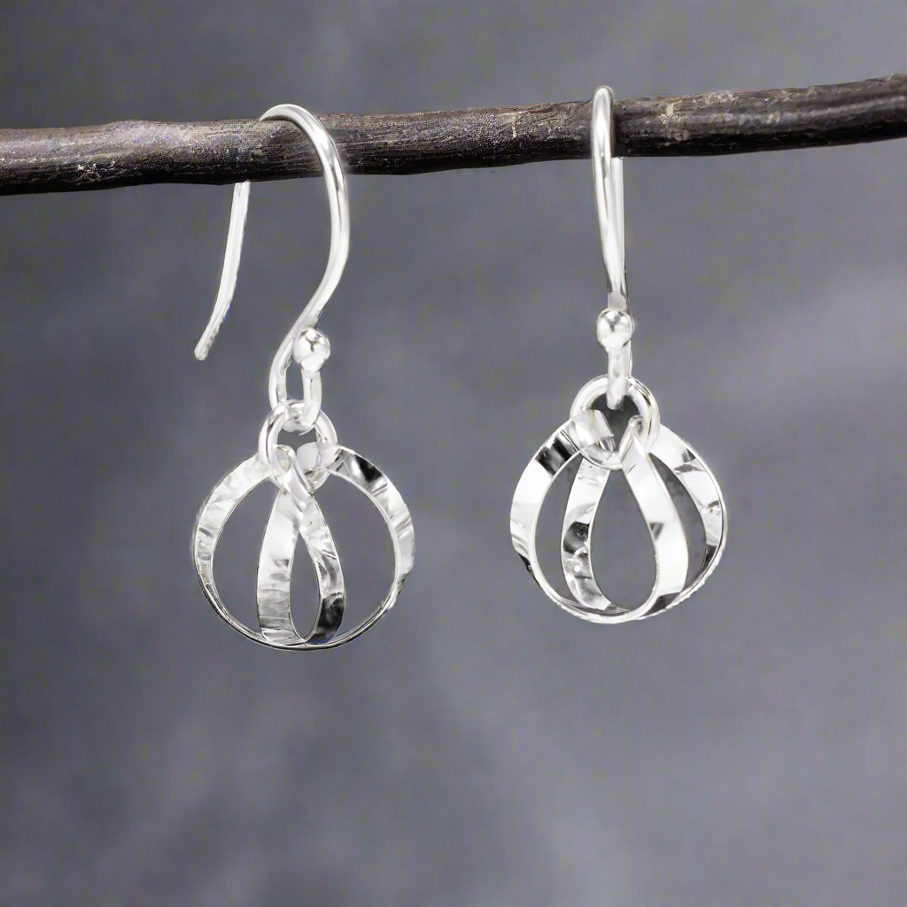 AYA Small Dew Drop Silver Dangle Earrings
