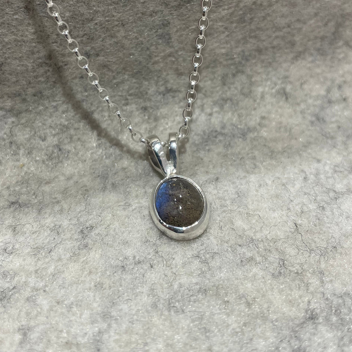 Candy Labradorite Oval Silver Pendant