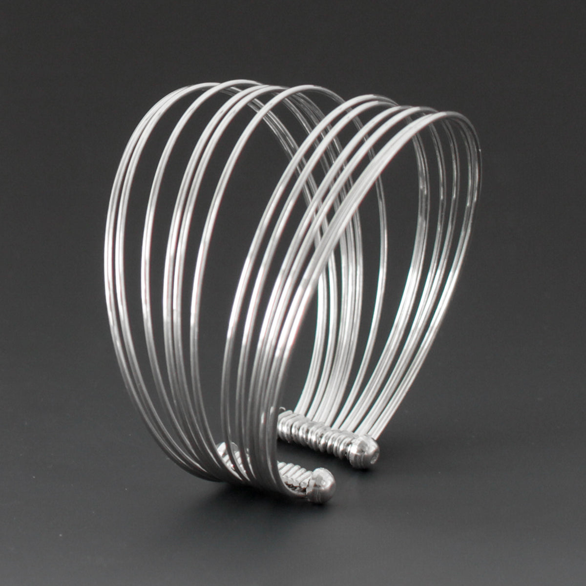 Artemis Multi-Wire Silver Cuff Bracelet