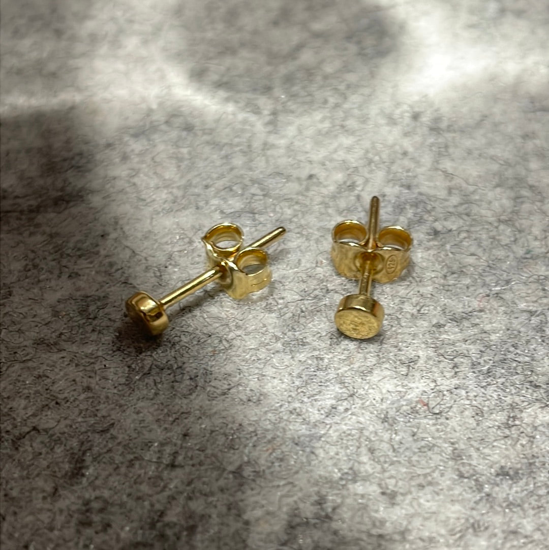 Piccoli Tiny Barrel 24K Gold Plated Silver Ireland Stud Earrings