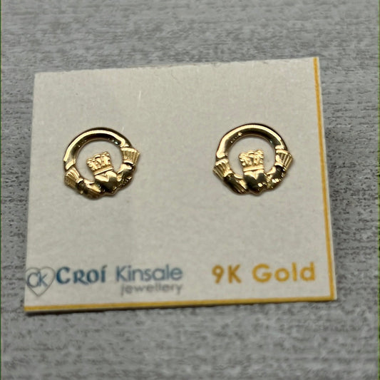 Celtic - Claddagh 9ct Yellow Gold Earrings - Stud