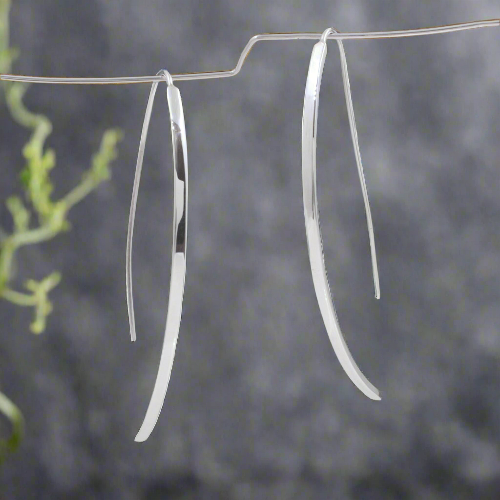 Uisce Waterfall Silver Dangle Earrings