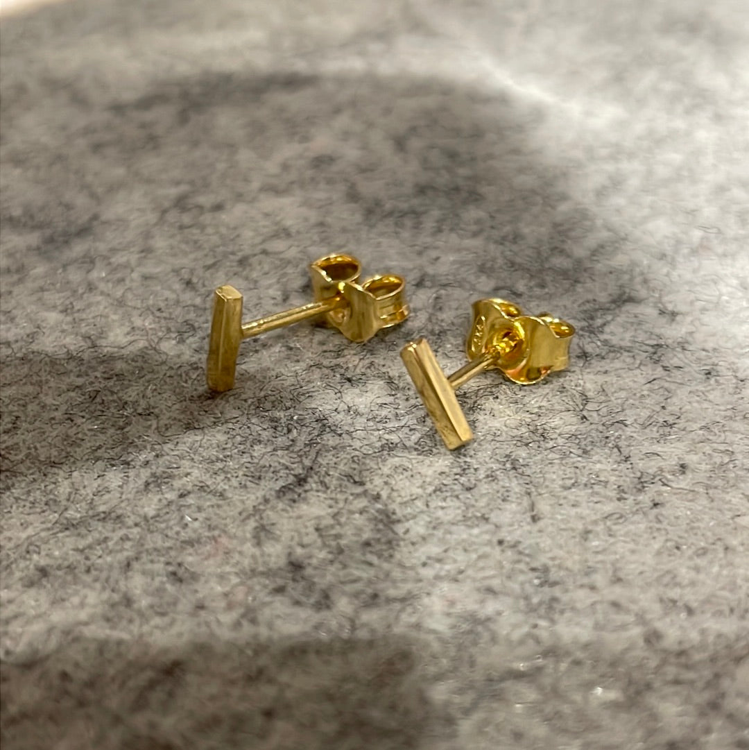 Piccoli Tiny T 24K Gold Plated in Silver Ireland Stud Earrings