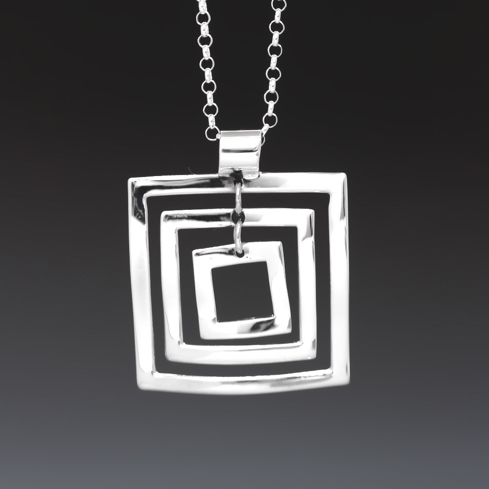 AYA Multi Square Silver Pendant