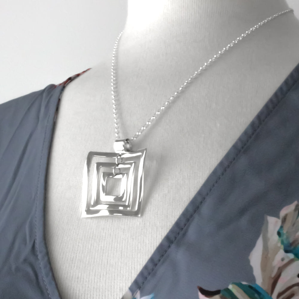 AYA Multi Square Silver Pendant