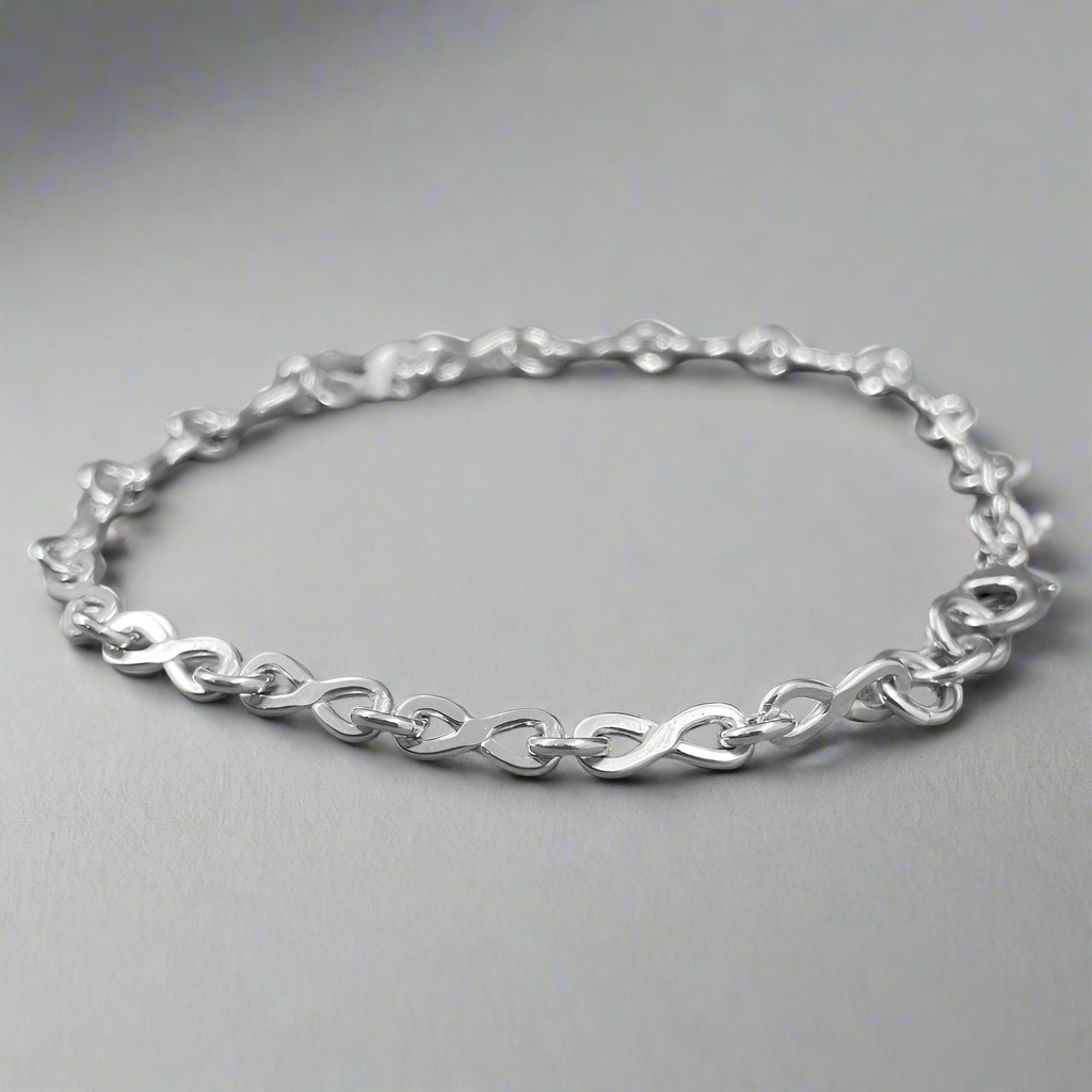 Aran Infinity Link Silver Bracelet