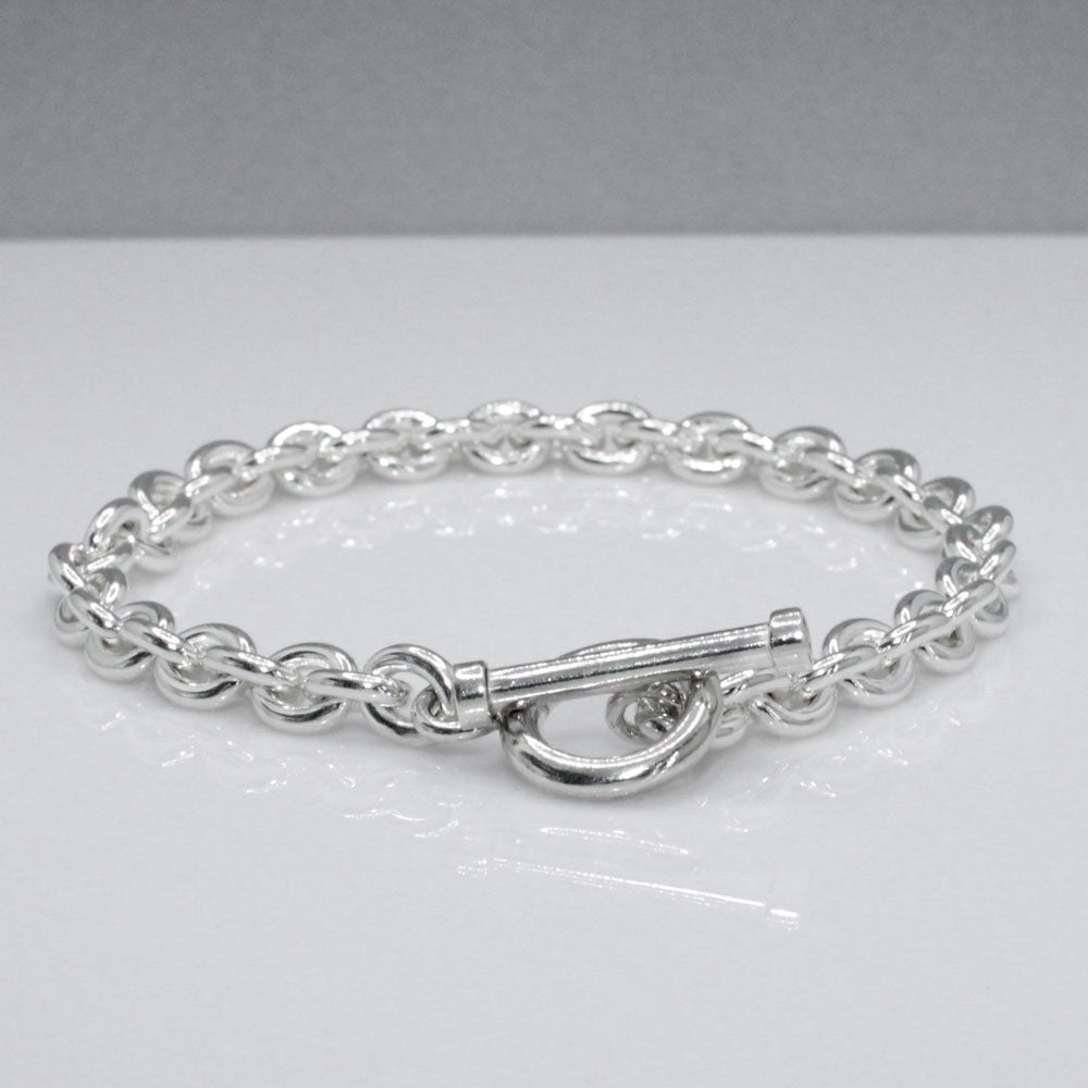 Aran Oval Link Silver Bracelet