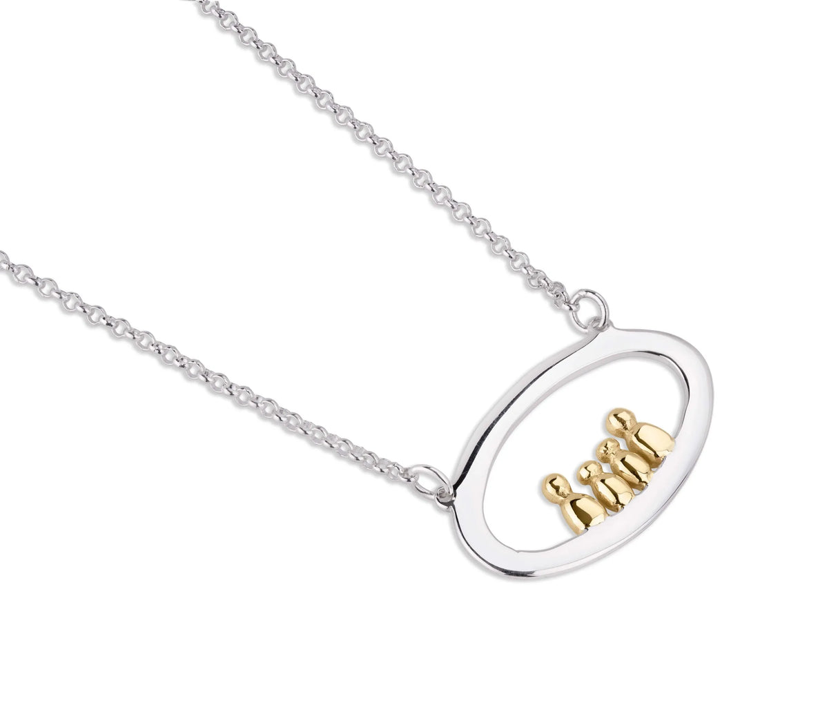 Clan 9ct Gold and Sterling Silver Oval Pendant