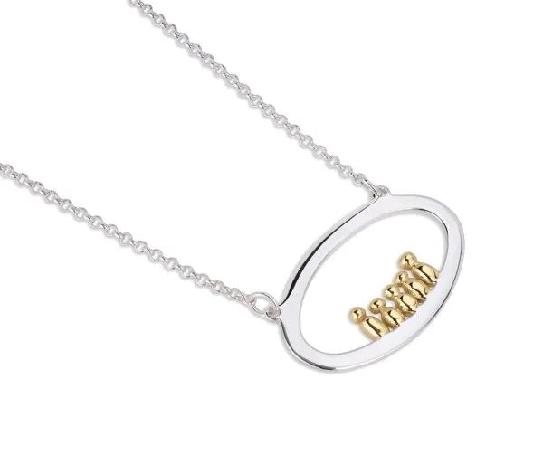 Clan 9ct Gold and Sterling Silver Oval Pendant