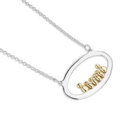 Clan 9ct Gold and Sterling Silver Oval Pendant