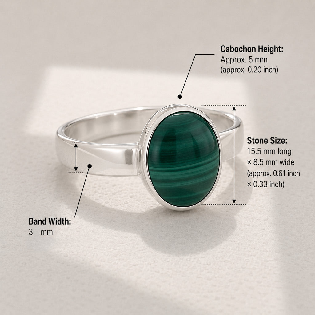 Candy Green Malachite Silver Ring