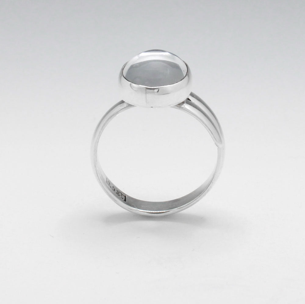 Fáinne Airgid Cabochon Grianchloch Oighir Candy Oval Inchoigeartaithe