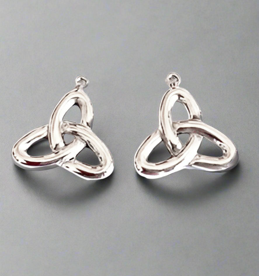 Celtic Trinity Knot Silver Dangle Earrings