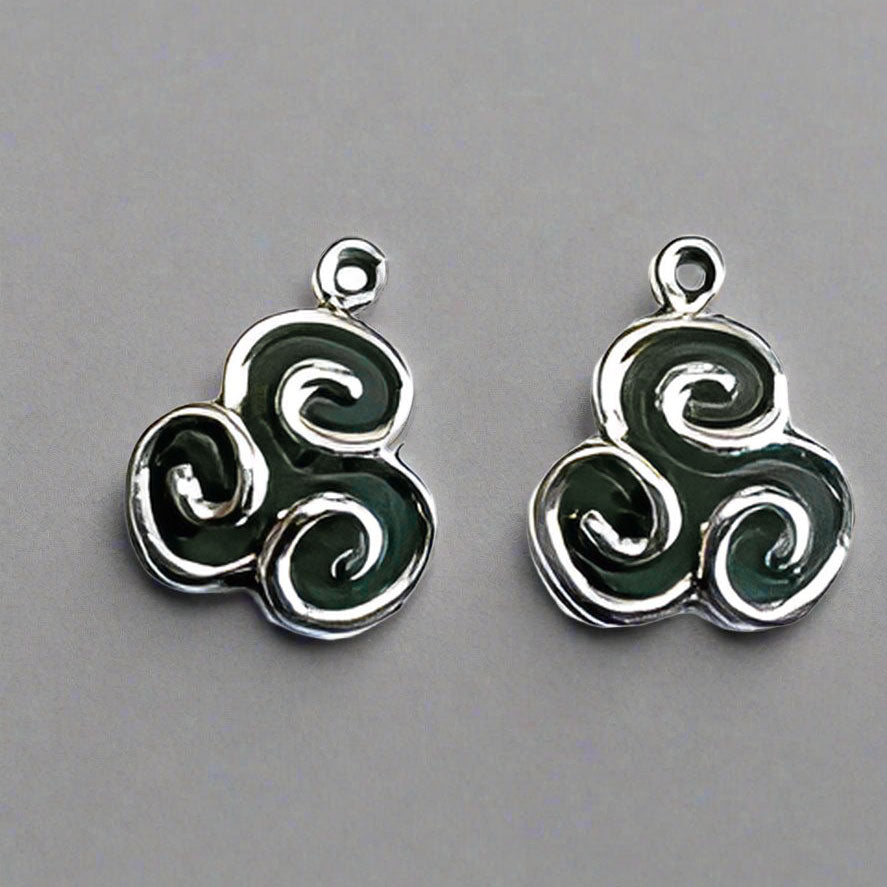 Celtic Triskel Silver Dangle Earrings