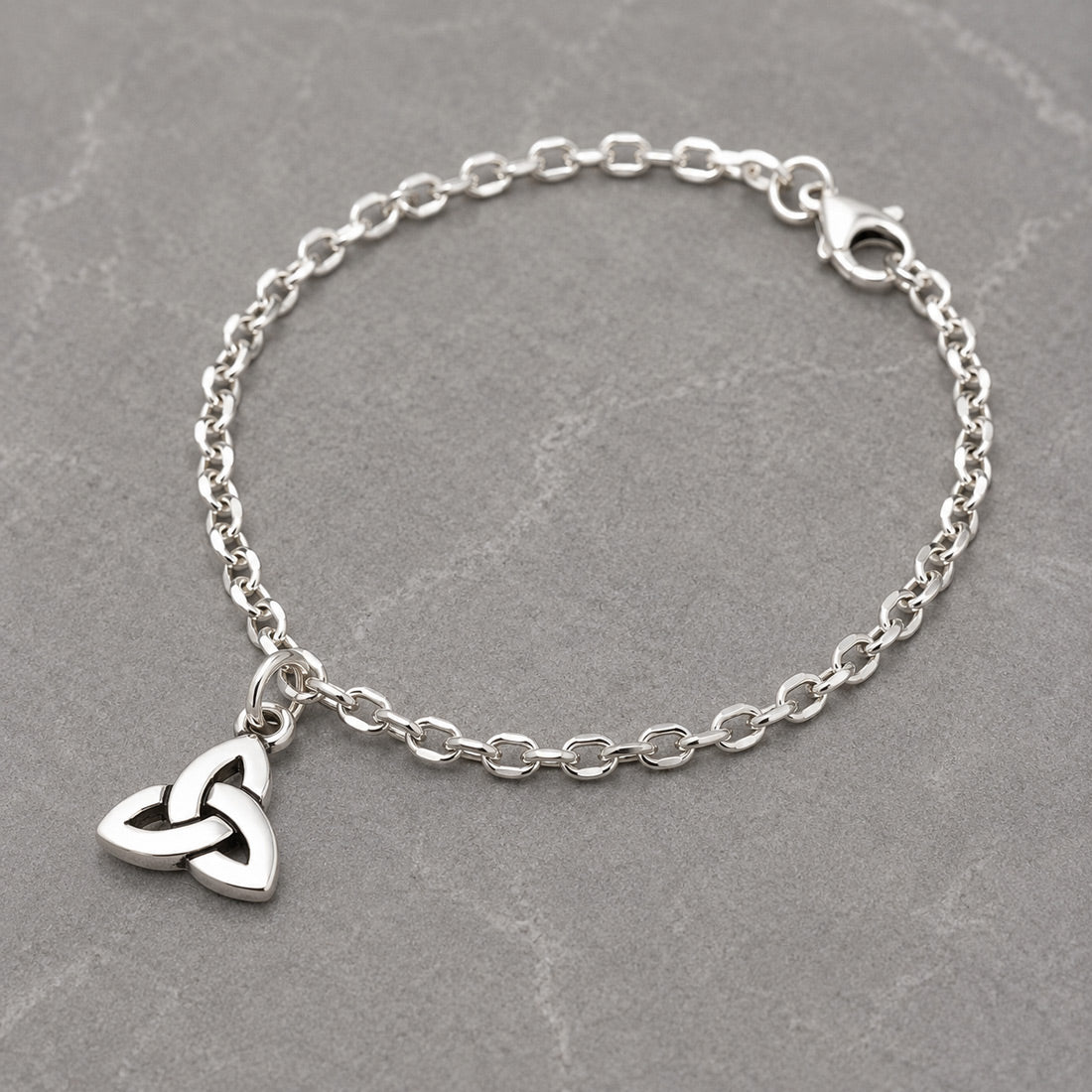 Celtic Tiny Trinity Charm Silver Bracelet