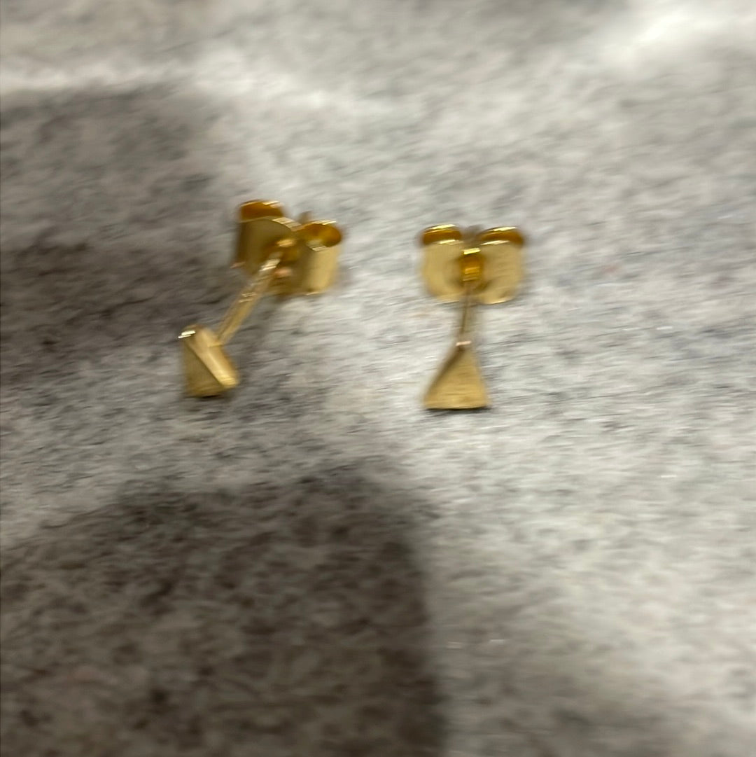 Piccoli Tiny Triangle 24K Gold Plated in Silver Ireland Stud Earrings