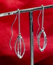 Áine Open Seed Threader Silver Dangle Earrings,Ê Shop affordable, high-quality jewellery in Kinsale, West Cork, Ireland designed by Croí Kinsale Jewellery