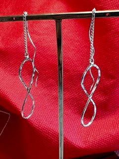 Áine Infinity Threader Silver Dangle Earrings