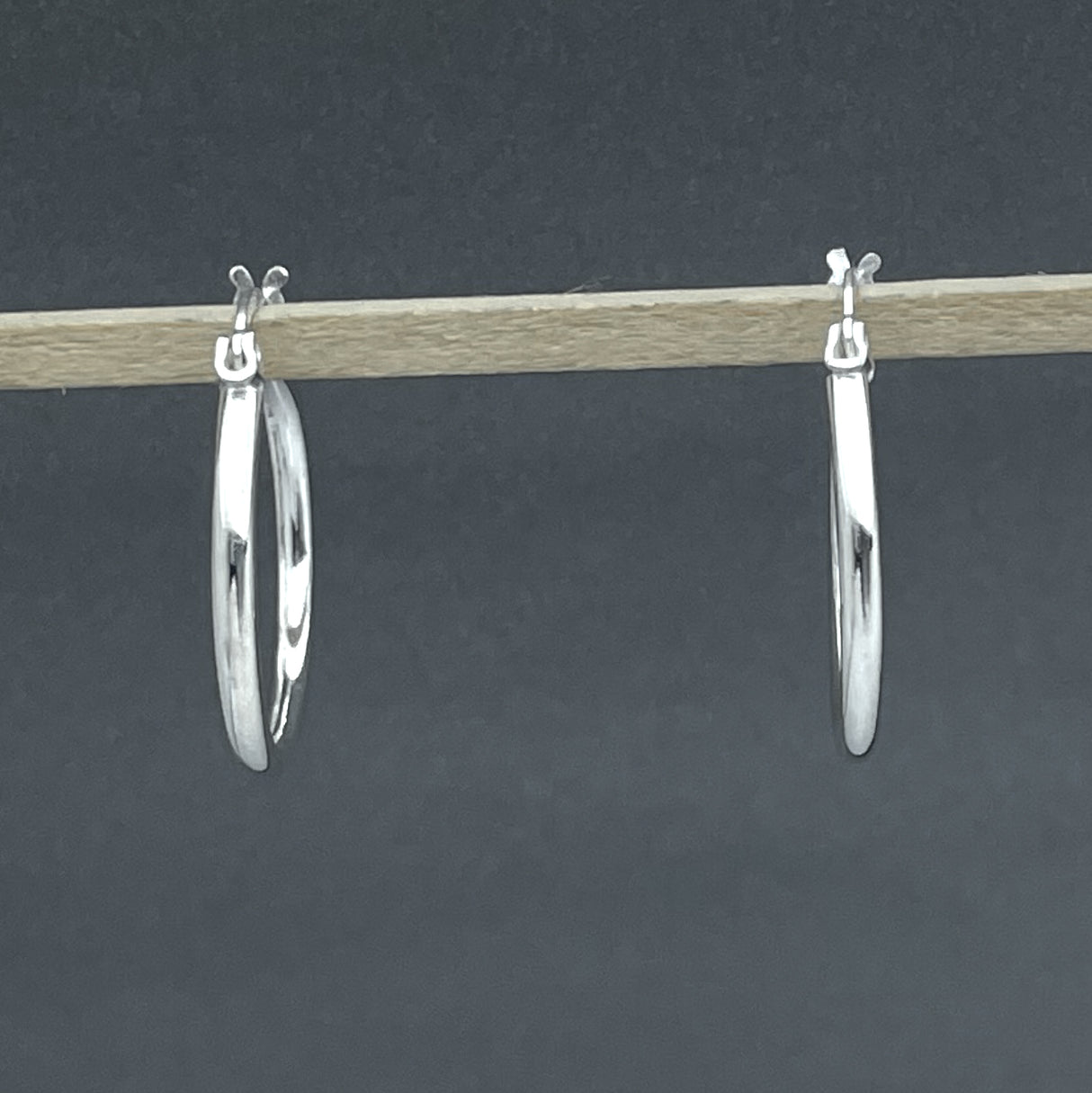 Lupita Small Thin Tube Hoop with Hinge Clasp Silver Earrings