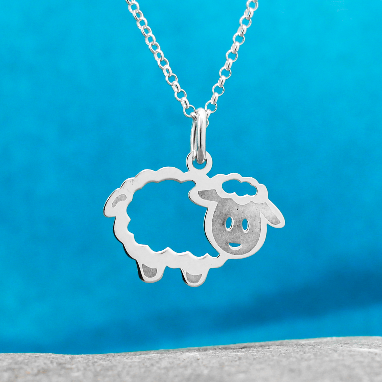 EIRE - Sheep White Enamel Silver Pendant