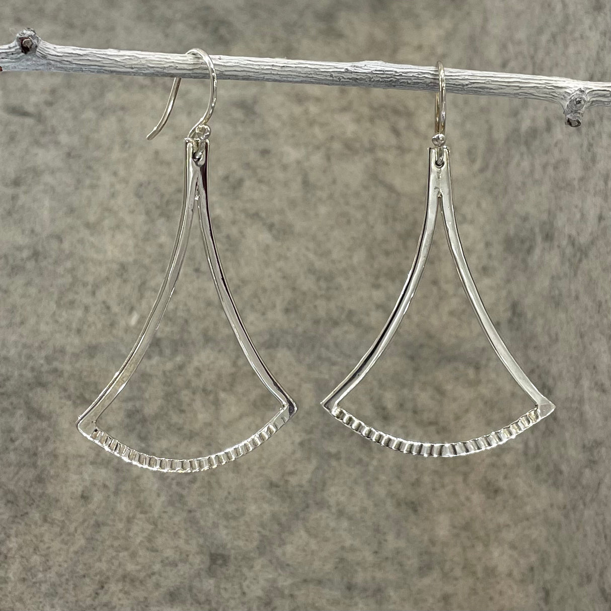 Saha Large Pendulum Silver Dangle Earrings