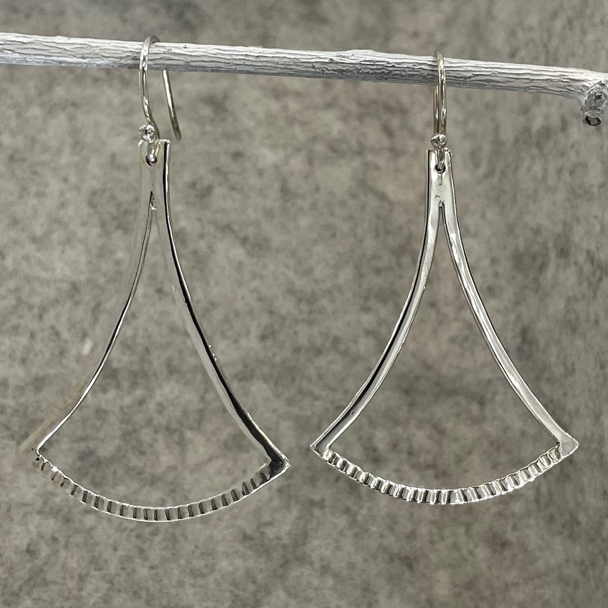 Saha Large Pendulum Silver Dangle Earrings