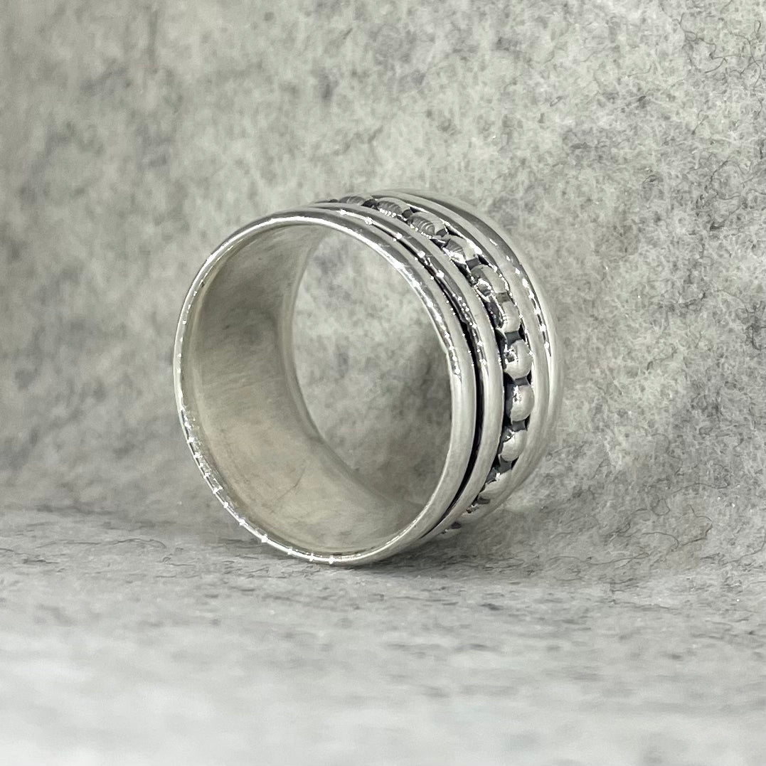 Tara Crown Spinning Silver Wide Ring