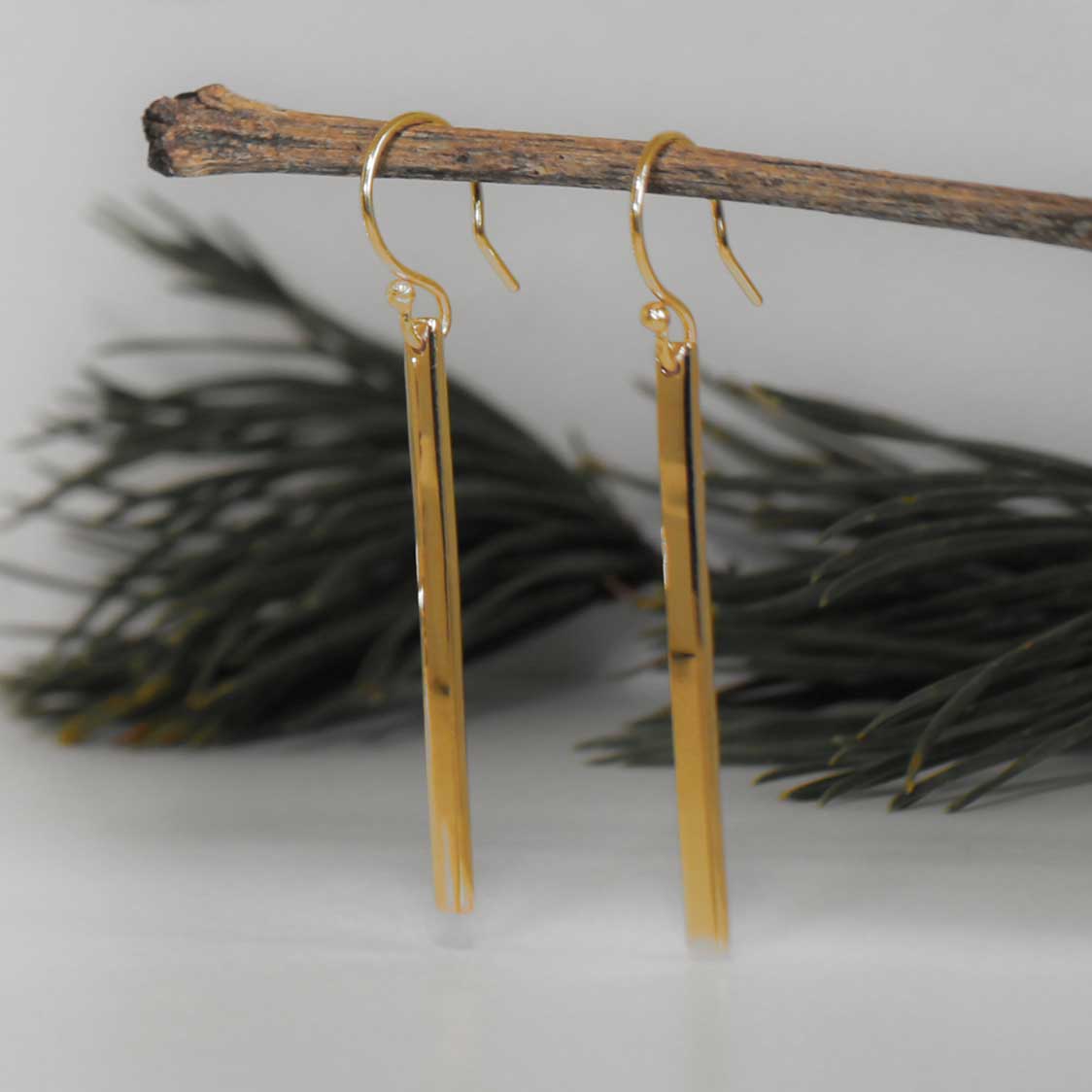 Grian Artemis Slab 24K Gold Plated Dangle Earrings