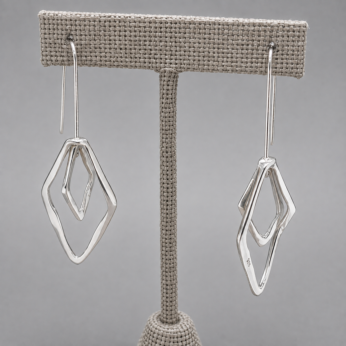Saha Double Spinning Triangle Earrings Dangle