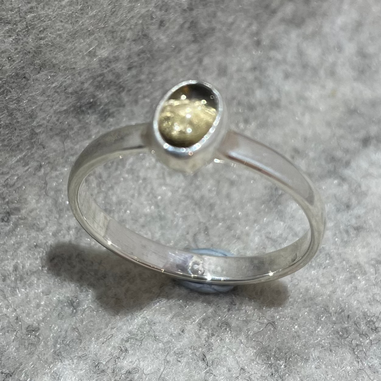 Candy Citrine Oval Cabochon Silver Ring