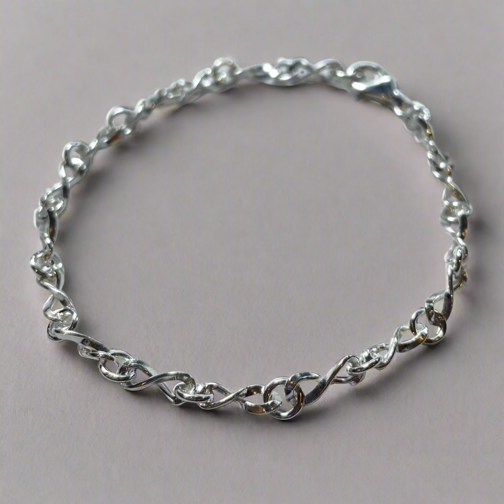 Aran Infinite Twisted Link Silver Bracelet