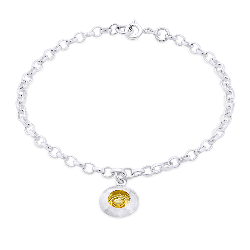 Irish Heart Bracelet in silver/18ct yellow gold vermeil by Garrett Mallon Jewellery