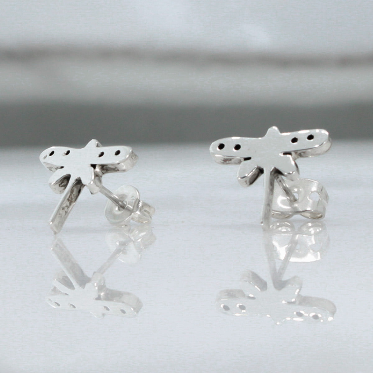 Memento Dragonfly Silver Stud Earrings