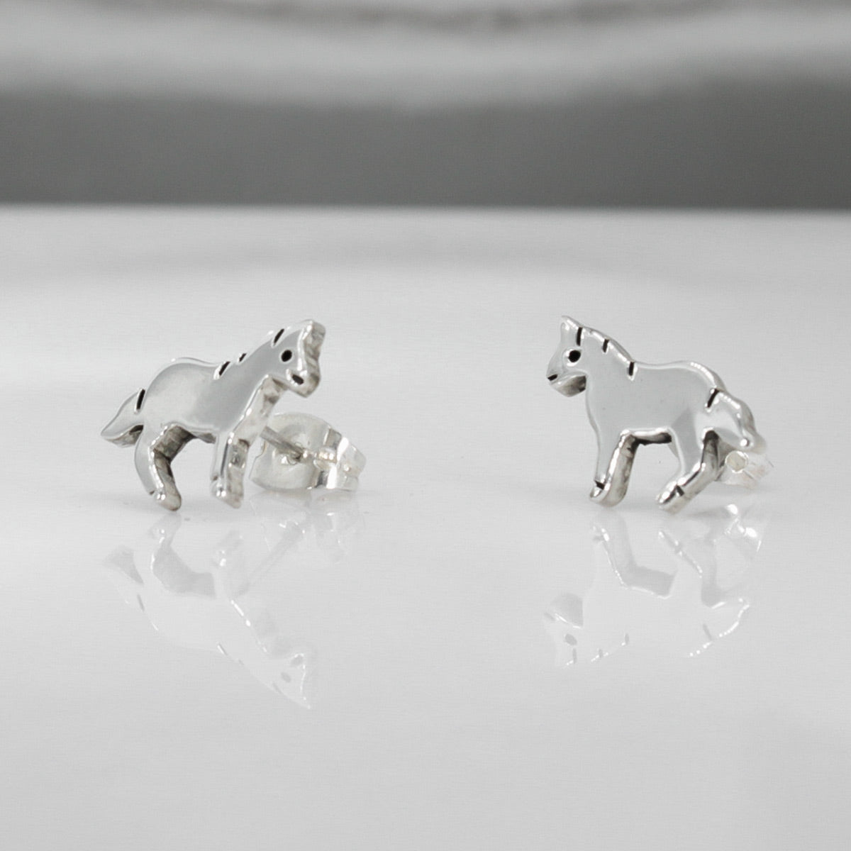 Memento Horse Silver Stud Earrings