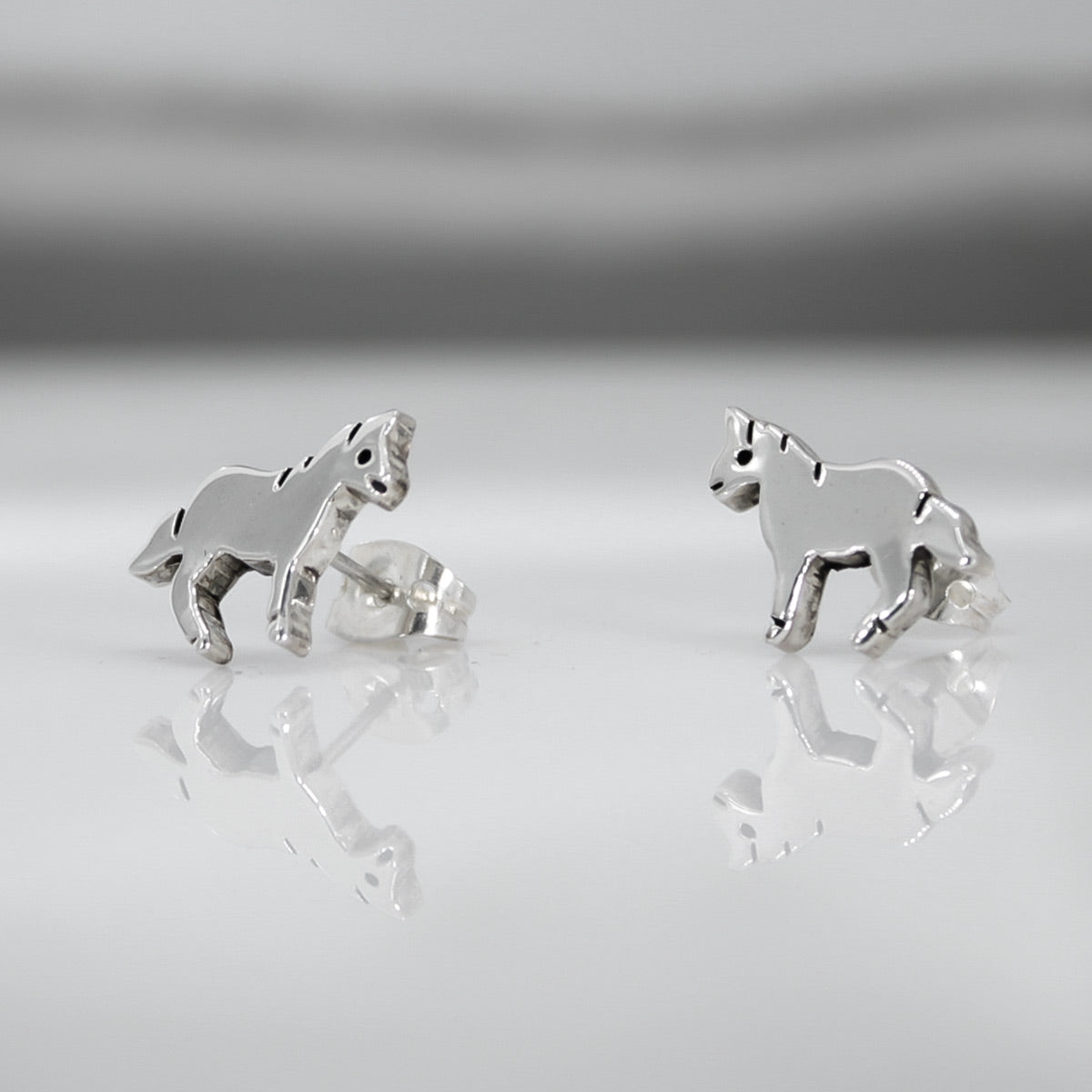Memento Horse Silver Stud Earrings