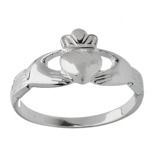 Celtic - Men's Claddagh Silver Ring Curated and designed by Emilio Sotelo Jewelry for Croi Kinsale Jewellery in Kinsale West Cork Ireland Europe. Find exceptional handmade silver and gold jewellery at affordable prices for birthday gifts and Christmas presents. Handcrafted Silver jewelry. Find the best affordable jewellery - Size 11 - Celtic Woods Jewellery