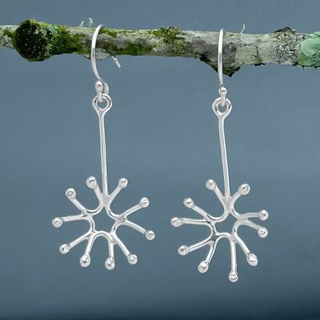 Móinéir Dandelion Silver Dangle Earrings