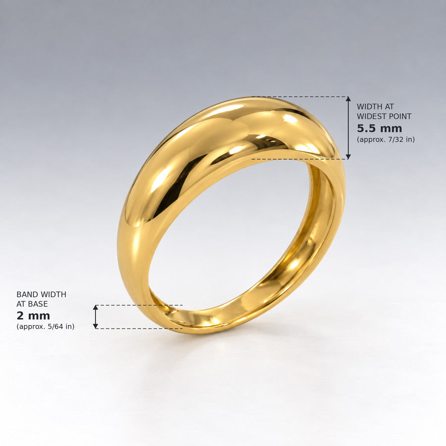 Óir Balbous 9K Yellow Gold Band Ring