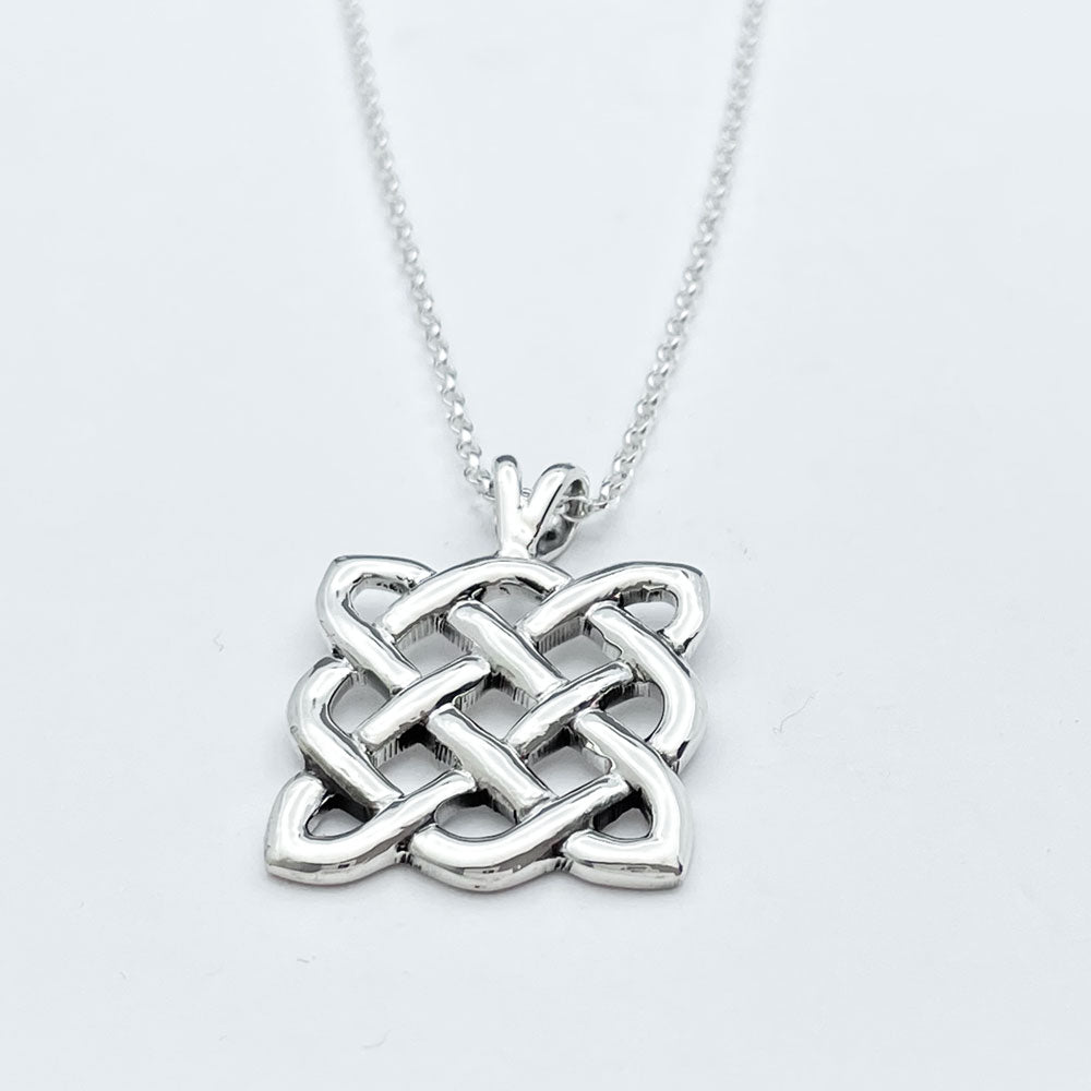 Celtic Weave Square Silver Pendant