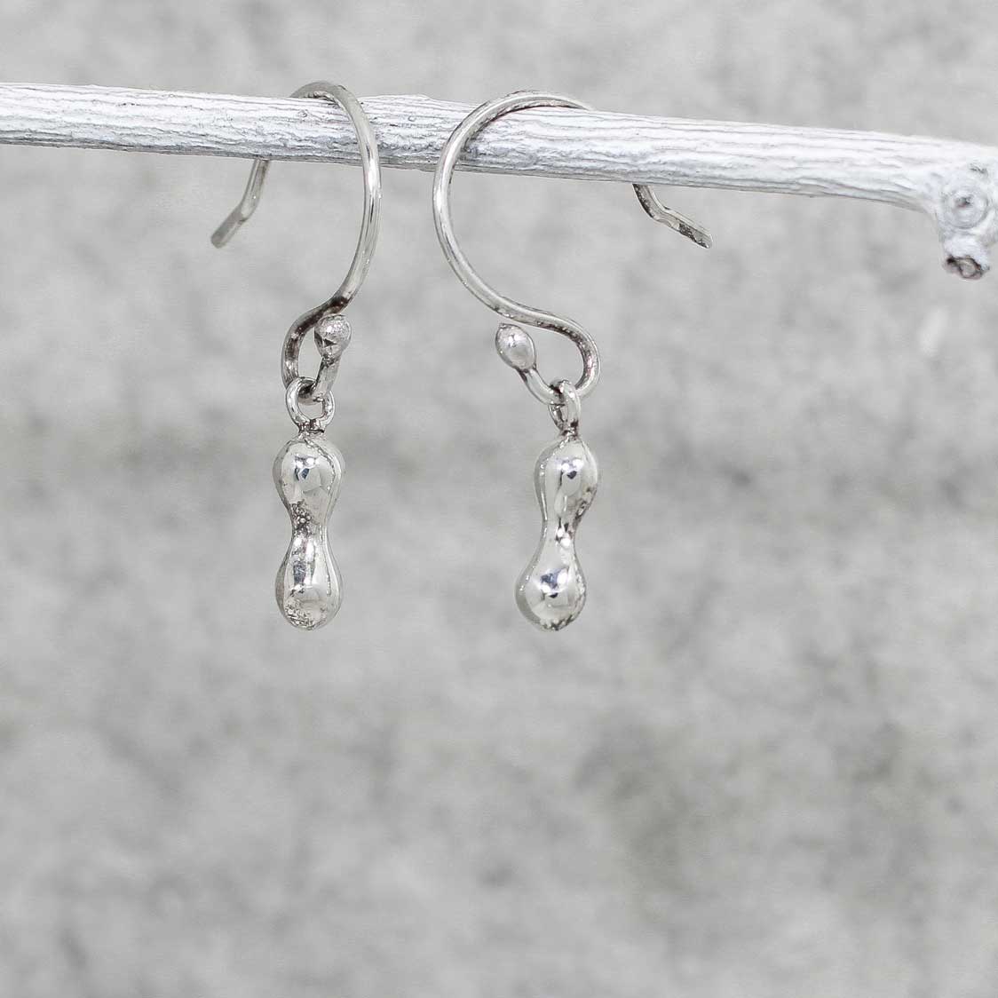 Piccoli Tiny Dumbbell Silver Dangle Earrings