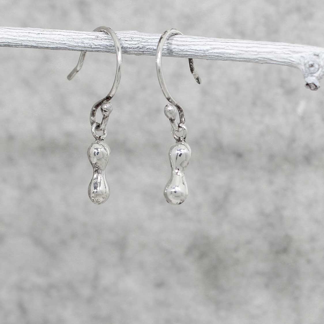 Piccoli Tiny Dumbbell Silver Dangle Earrings