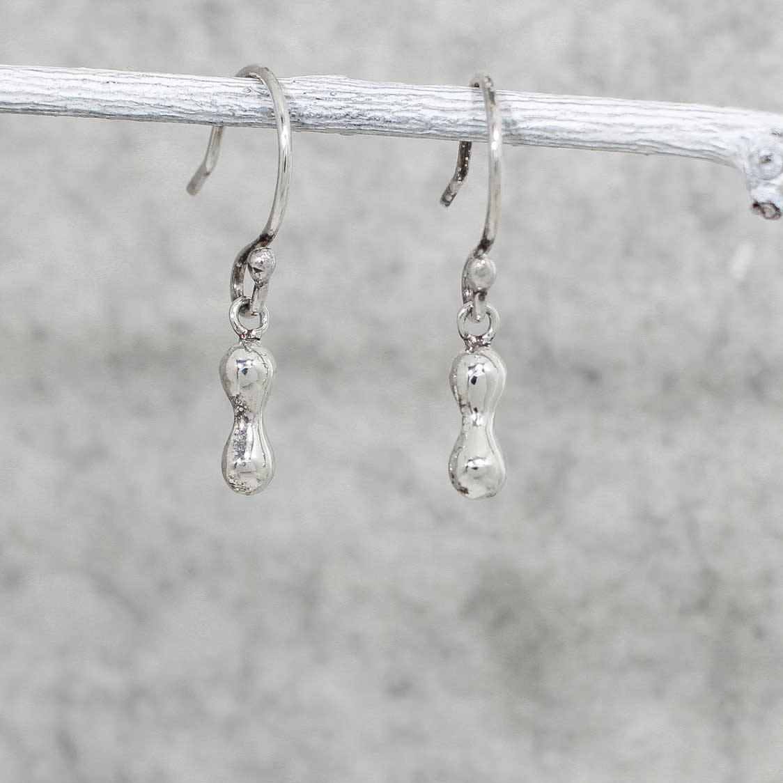 Piccoli Tiny Dumbbell Silver Dangle Earrings