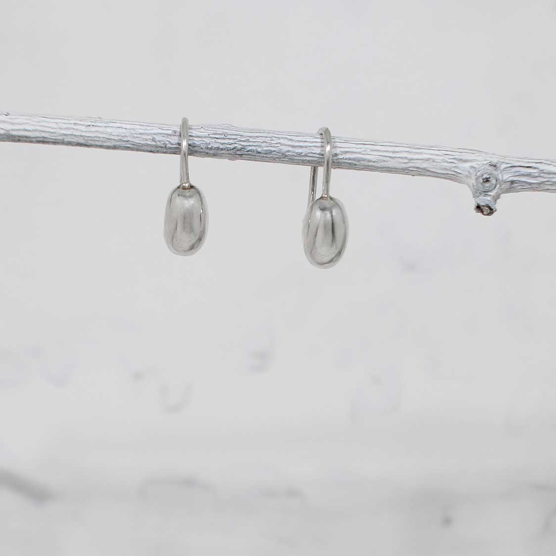 Piccoli Tiny Hanging Fuchsia Berry Silver Dangle Earrings