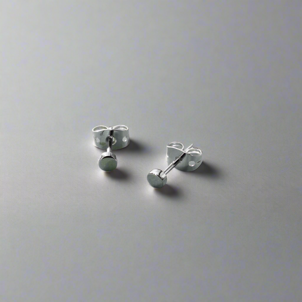Piccoli Tiny Barrel Silver Ireland Stud Earrings