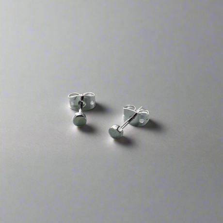 Piccoli Tiny Barrel Silver Ireland Stud Earrings