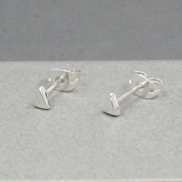 Piccoli Tiny Triangle Silver Ireland Stud Earrings