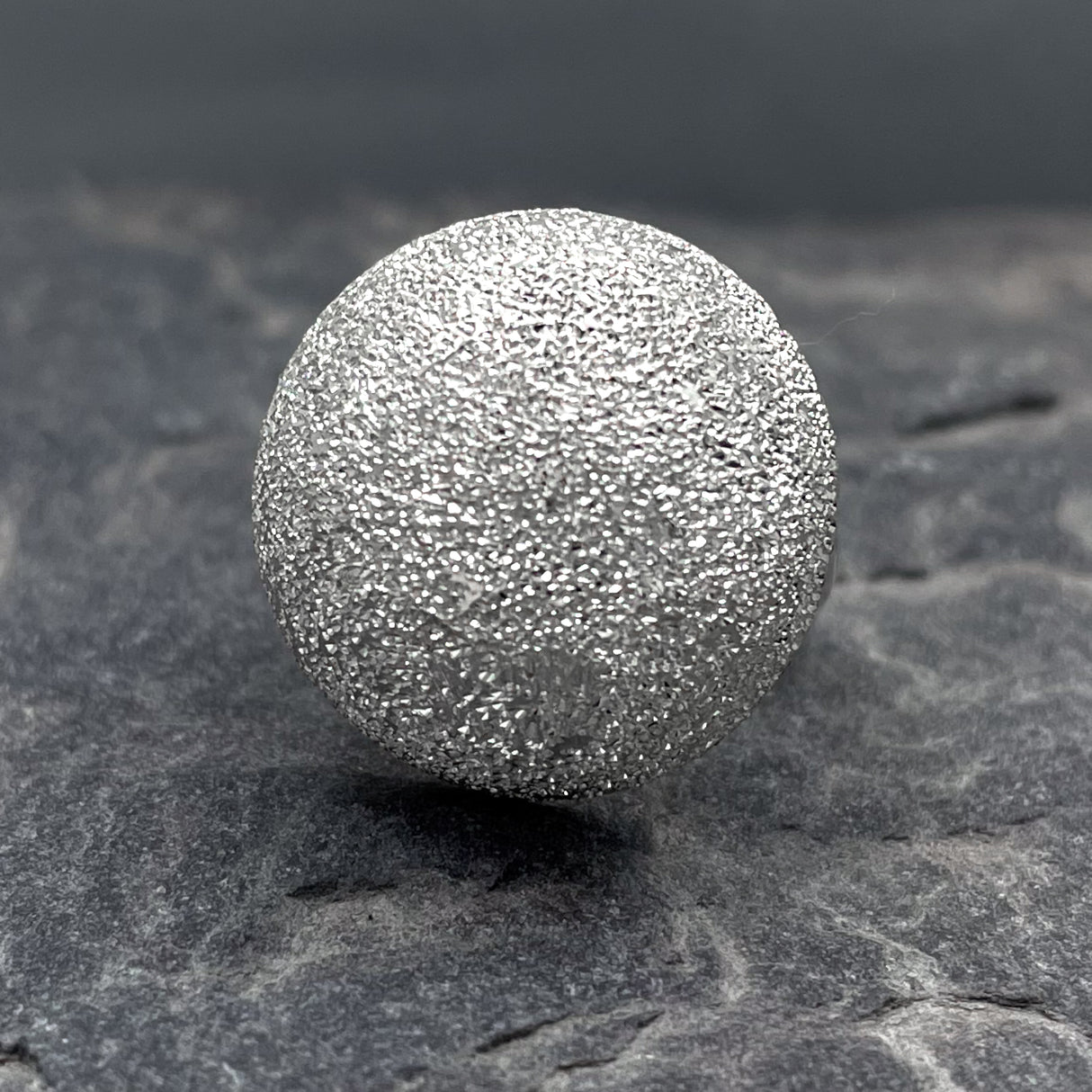 Artemis Glitter Dome Silver Adjustable Ring