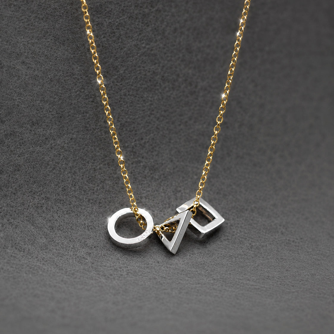 SAHA GeomeThree Charm Silver Pendant