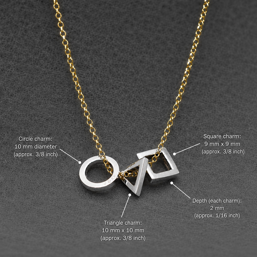 SAHA GeomeThree Charm Silver Pendant